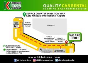 KK Leisure Tour & Rent A Car - KKIA service counter map